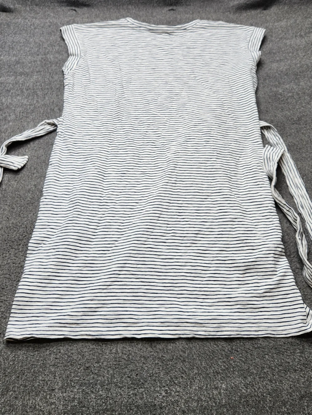 J.Crew Striped Mini Dress Tie Waist Sleeveless Cotton White Navy L - Picture 6 of 7